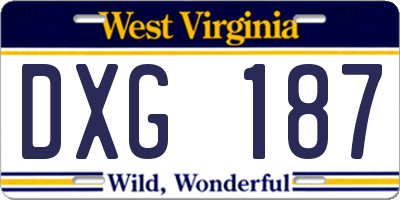 WV license plate DXG187