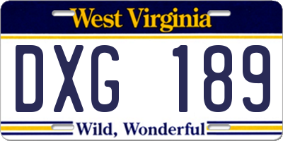 WV license plate DXG189