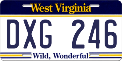 WV license plate DXG246