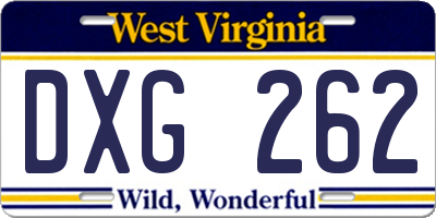 WV license plate DXG262
