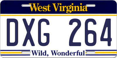 WV license plate DXG264