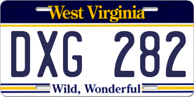 WV license plate DXG282