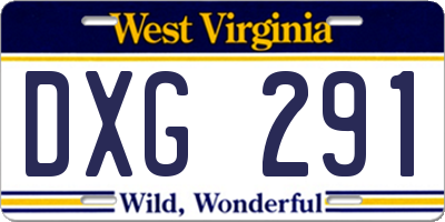 WV license plate DXG291