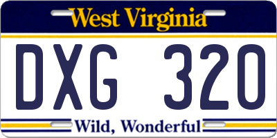 WV license plate DXG320