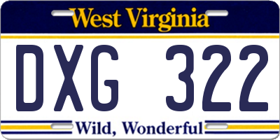 WV license plate DXG322