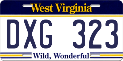 WV license plate DXG323