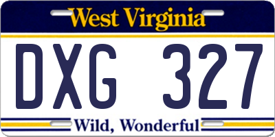 WV license plate DXG327