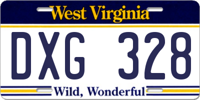WV license plate DXG328