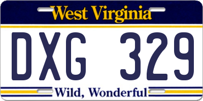 WV license plate DXG329