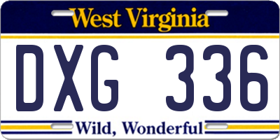 WV license plate DXG336