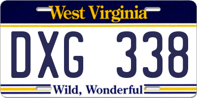 WV license plate DXG338