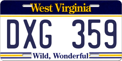 WV license plate DXG359