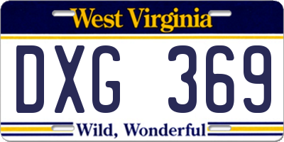 WV license plate DXG369