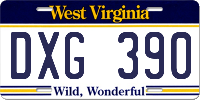WV license plate DXG390