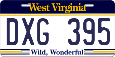 WV license plate DXG395
