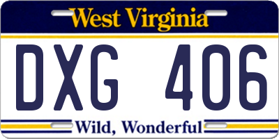 WV license plate DXG406
