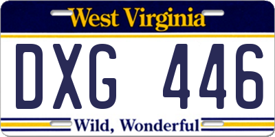WV license plate DXG446