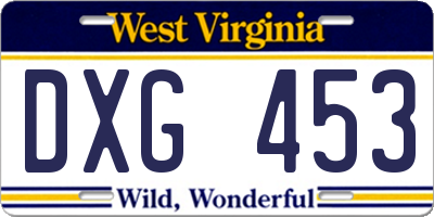 WV license plate DXG453