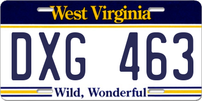 WV license plate DXG463