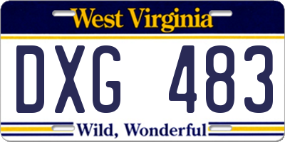 WV license plate DXG483