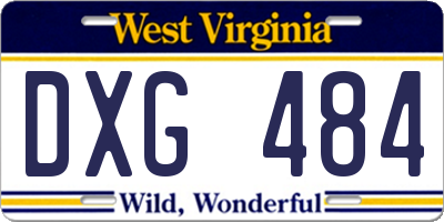 WV license plate DXG484