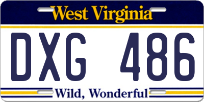WV license plate DXG486
