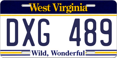 WV license plate DXG489