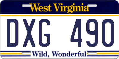 WV license plate DXG490