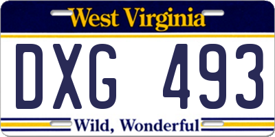 WV license plate DXG493