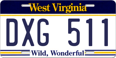 WV license plate DXG511