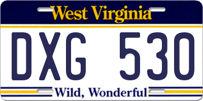 WV license plate DXG530