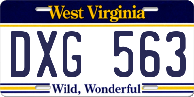 WV license plate DXG563