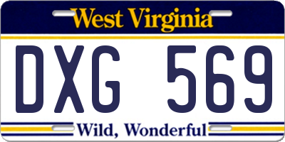 WV license plate DXG569