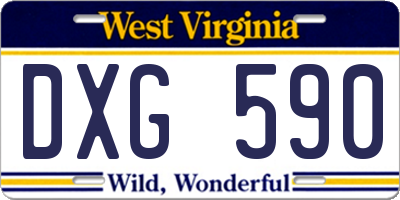 WV license plate DXG590