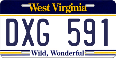 WV license plate DXG591