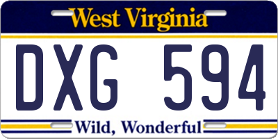 WV license plate DXG594