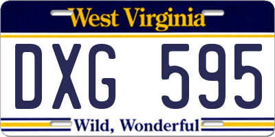 WV license plate DXG595