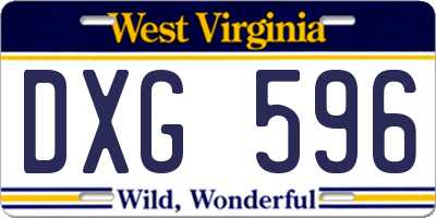WV license plate DXG596