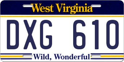 WV license plate DXG610