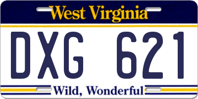 WV license plate DXG621