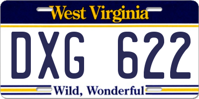 WV license plate DXG622