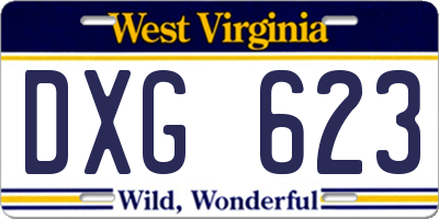 WV license plate DXG623