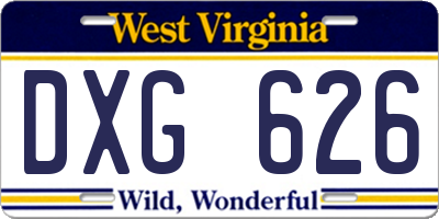 WV license plate DXG626