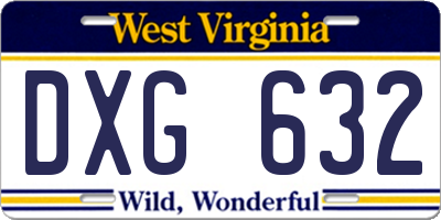 WV license plate DXG632