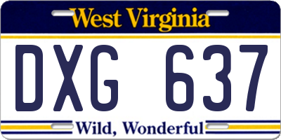 WV license plate DXG637