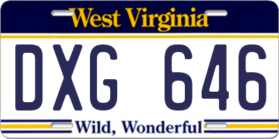 WV license plate DXG646