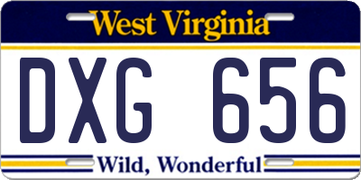 WV license plate DXG656