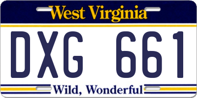 WV license plate DXG661