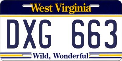 WV license plate DXG663