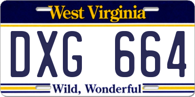 WV license plate DXG664